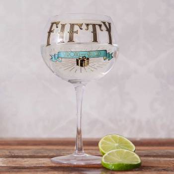 Fifty 50th Birthday Gin Prohibition Glass