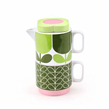 Orla Kiely Stackable Tea Set For One - Block Flower Fern