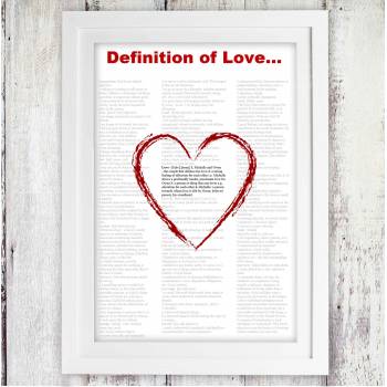 Definition Of Love Personalised Framed Poster