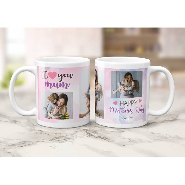 Three Photo Mother's Day Personalised Mug