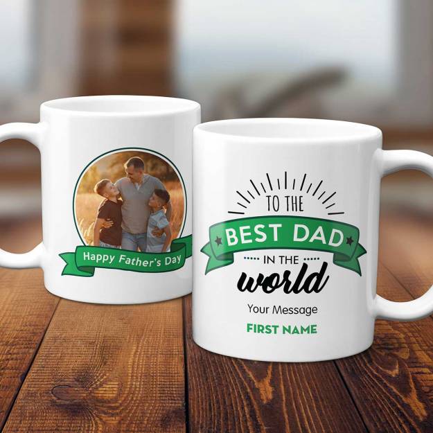 Best Dad In The World Personalised Photo Mug