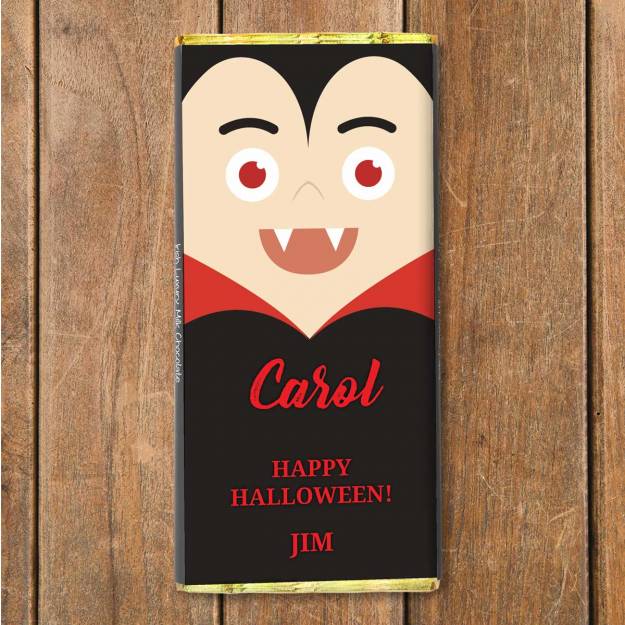 Happy Halloween Vampire Personalised Chocolate Bar