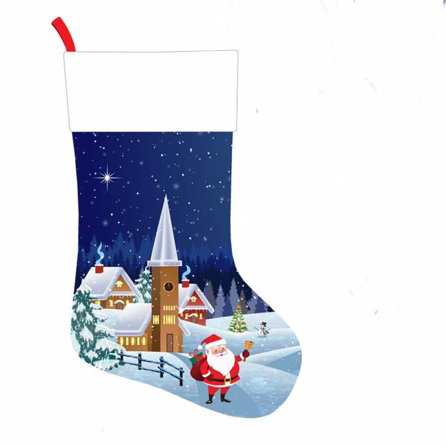 Navy Christmas Santa Personalised Stocking