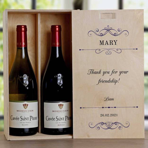 Any Message - Personalised Wooden Double Wine Box