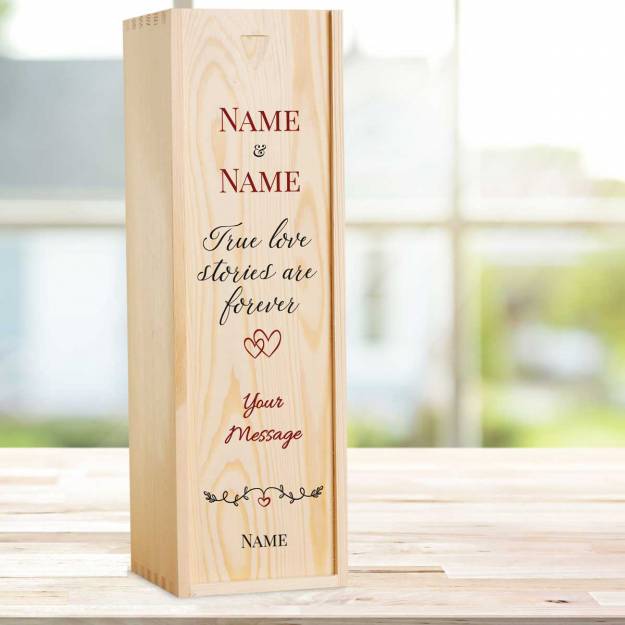 True Love Stories Are Forever - Personalised Single Champagne Box