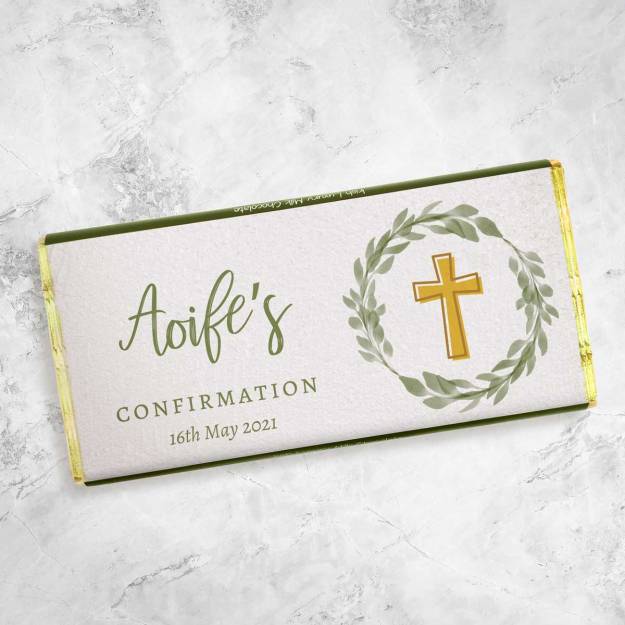 Name's Confirmation Wreath Personalised Chocolate Bar