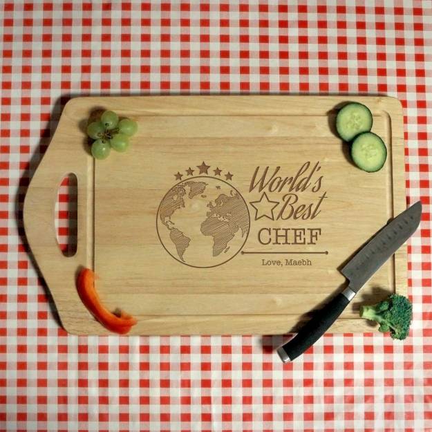 World's Best Any Title and Message - Engraved Chopping Board