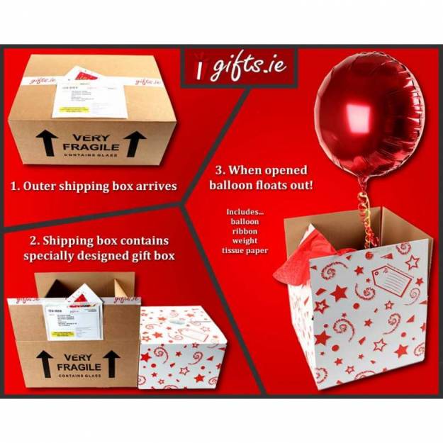 Happy Valentine's Day Black Hearts Balloon in a Box
