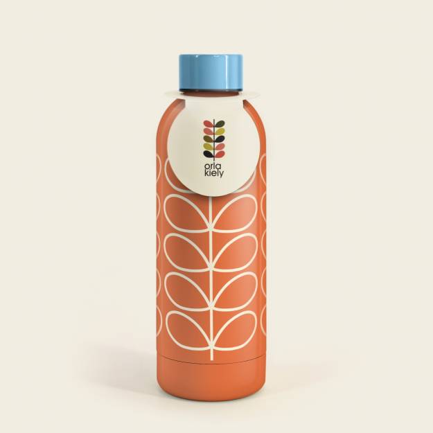 Orla Kiely Metal Water Bottle - Orange Linear Stem