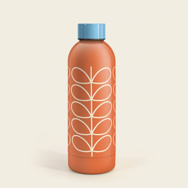 Orla Kiely Metal Water Bottle - Orange Linear Stem