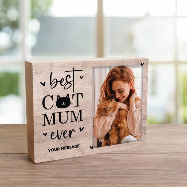 Best Cat Mum - Wooden Photo Blocks