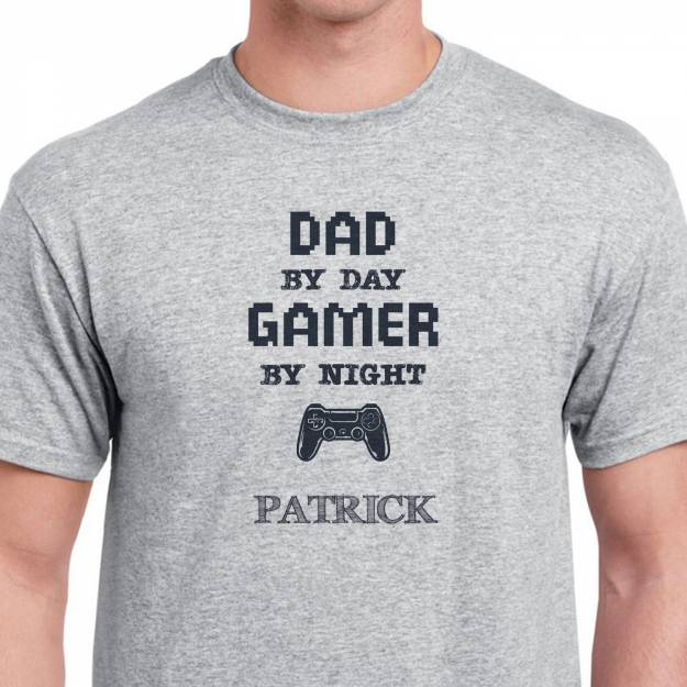 Dad by Day Gamer by Night Personalised T-Shirt