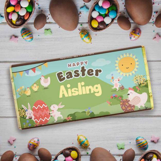Egg Hunt Happy Easter Any Name Personalised Chocolate Bar