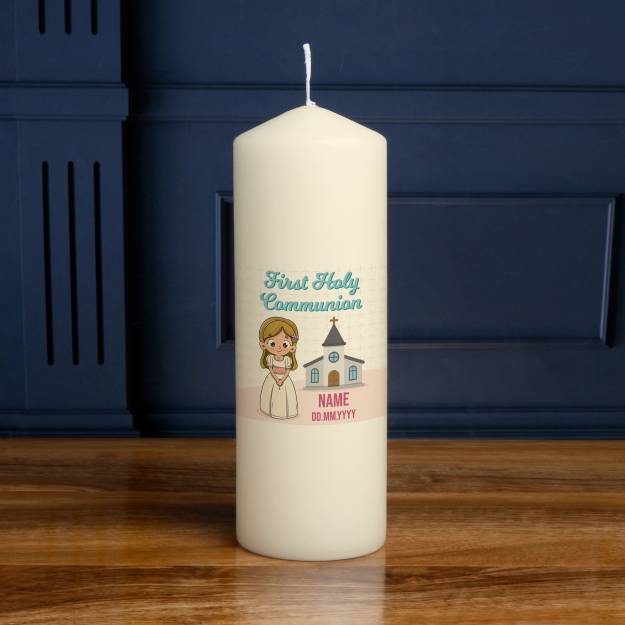 First Holy Communion Girl - Personalised Candle