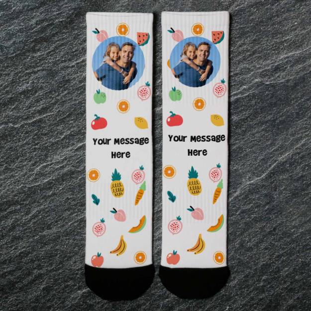 Pineapple Any Photo and Message - Personalised Socks_DUPLICATE