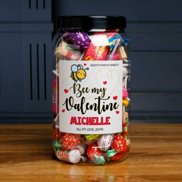 Bee My Valentine - Personalised Sweets Jar
