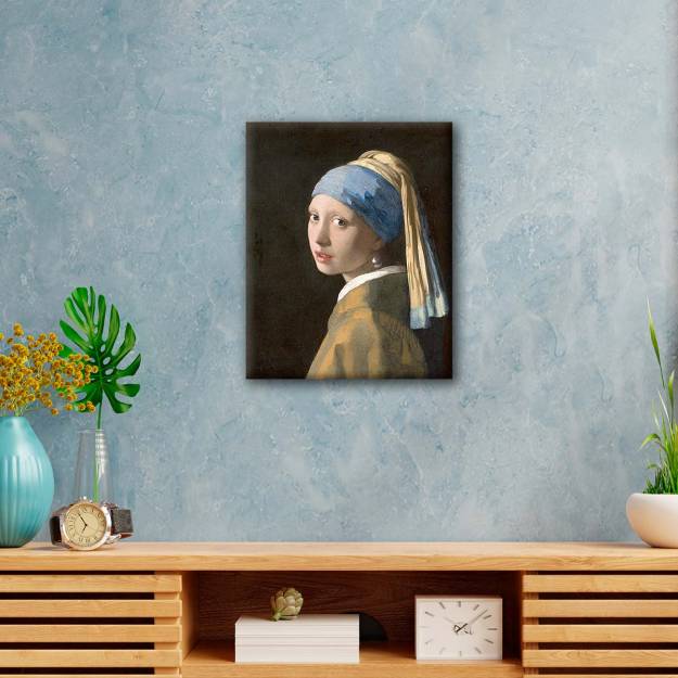 Girl with a Pearl Earring by Johannes Vermeer - Stretched Canvas