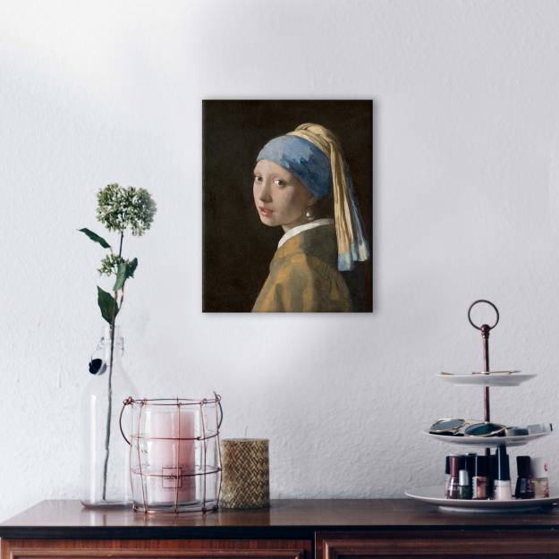 Girl with a Pearl Earring by Johannes Vermeer - Stretched Canvas