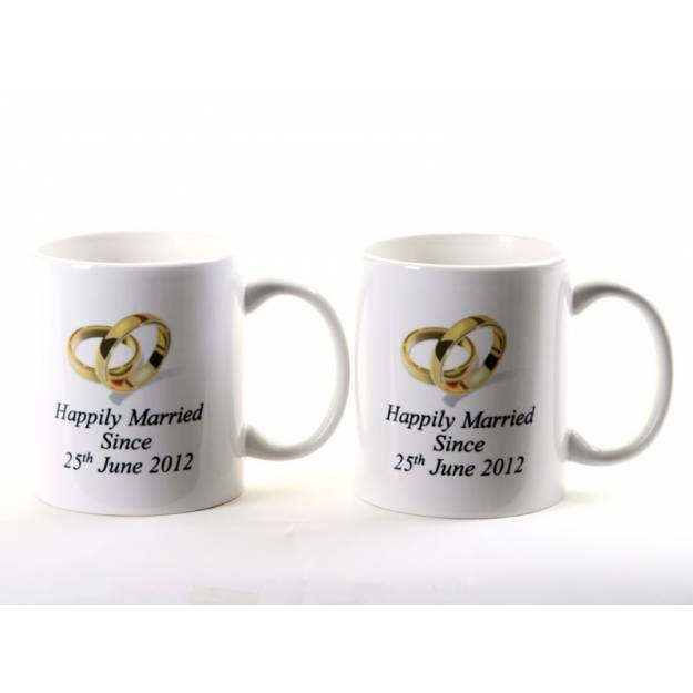 Mr and Mrs Happily Married Personalised Mugs