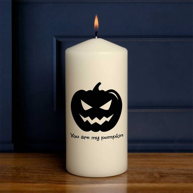 Pumpkin Silhouette - Personalised Candle