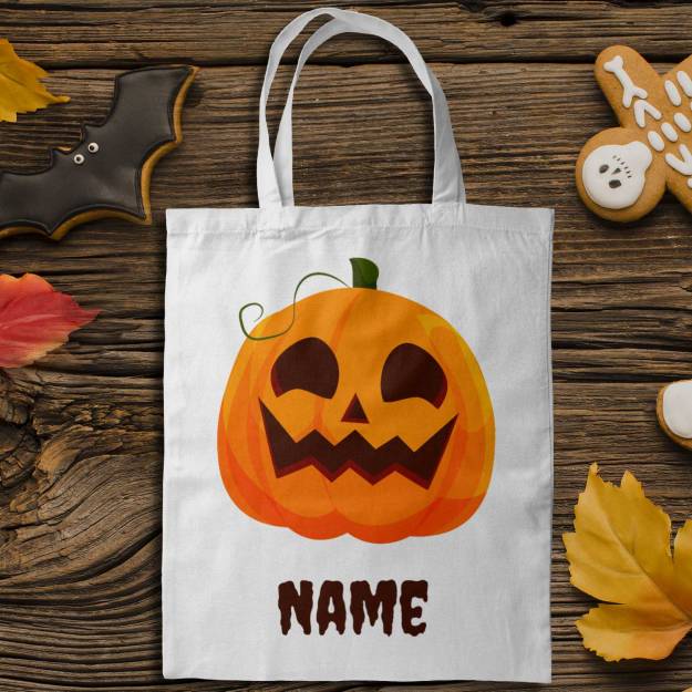 Pumpkin Smile Personalised Tote Bag