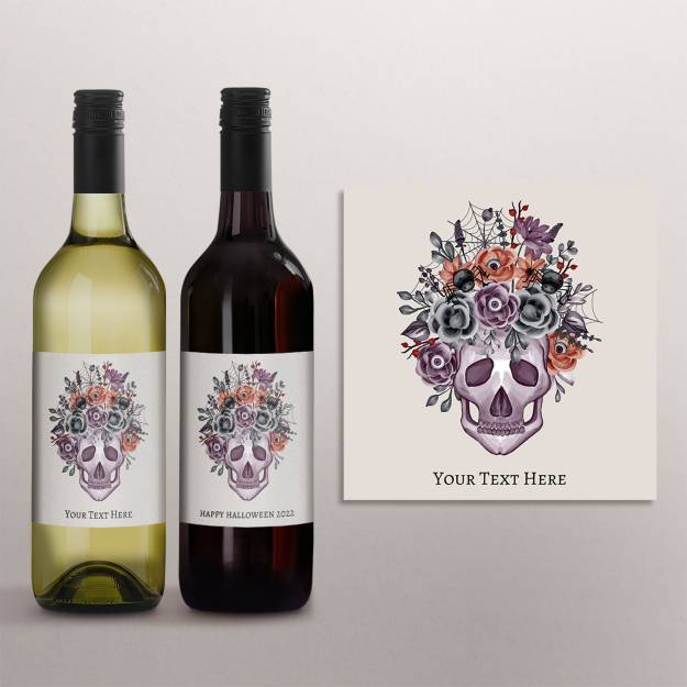 Flowery Skull - Personalised Wine