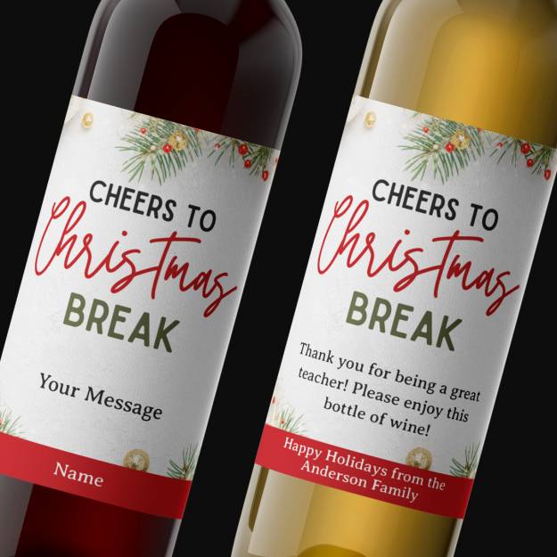 Cheers to Christmas Break Personalised Wine