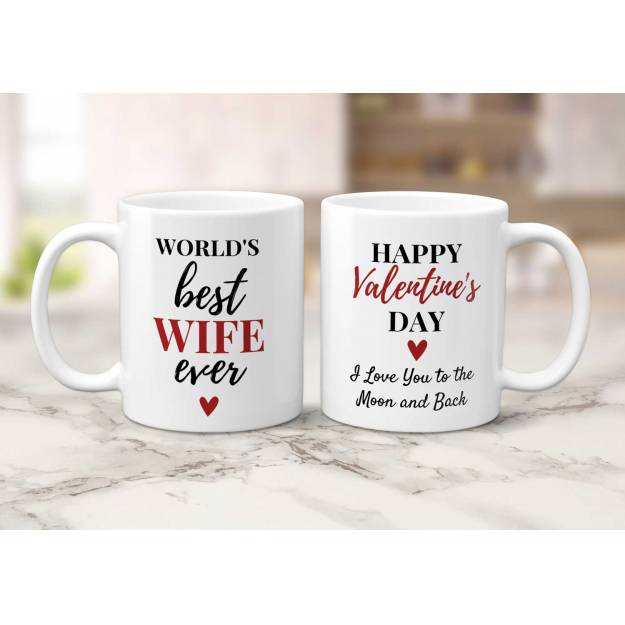 World's Best Wife Ever Happy Valentines Day - Personalised Mug