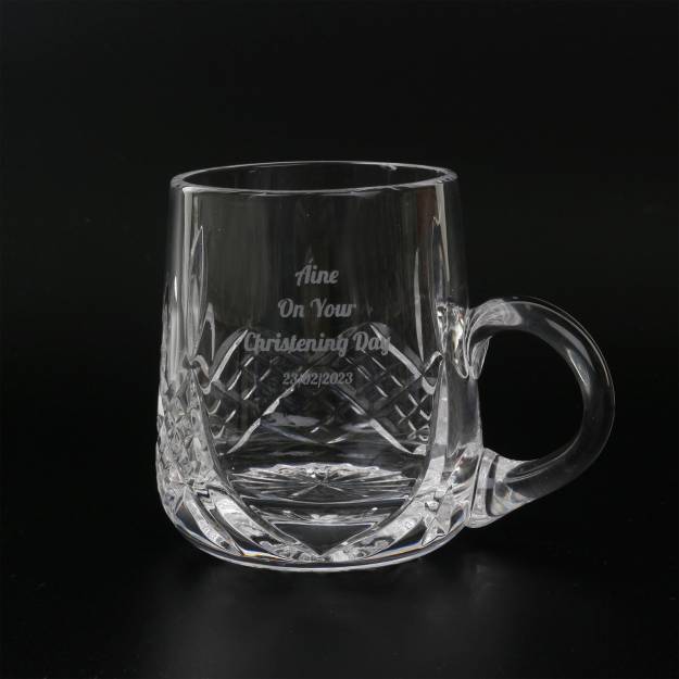Any Text Personalised Christening Tankard Glass