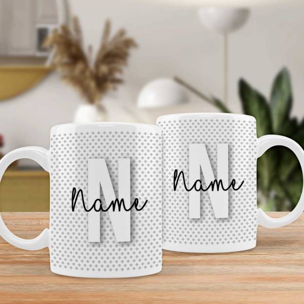 Any Initial And Name Pattern - Personalised Mug