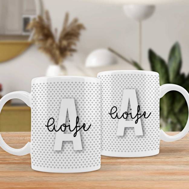 Any Initial And Name Pattern - Personalised Mug