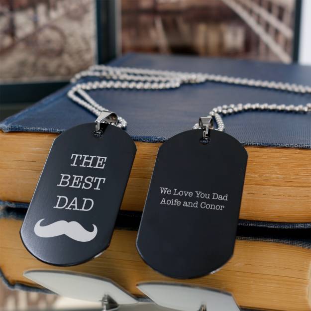 The Best Dad - Engraved Military Tag Necklace