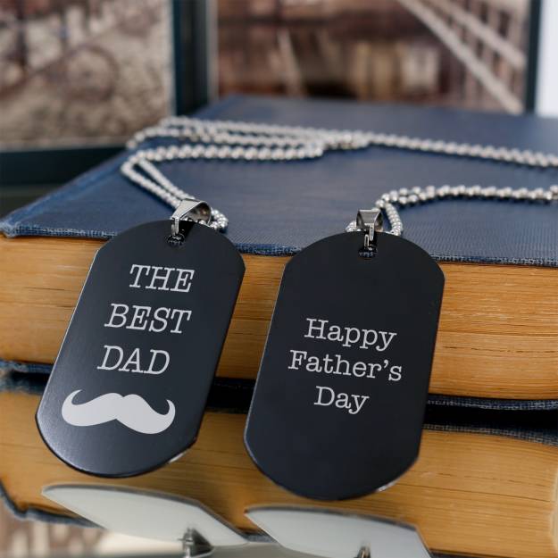 The Best Dad - Engraved Military Tag Necklace