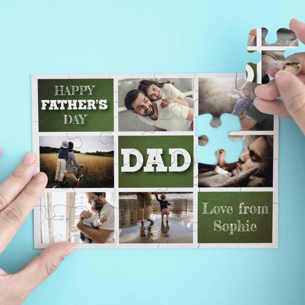 Happy Father's Day and Any 6 Photos - Personalised Jigsaw