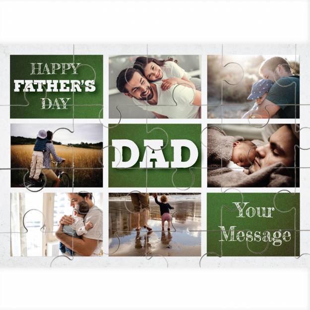 Happy Father's Day and Any 6 Photos - Personalised Jigsaw