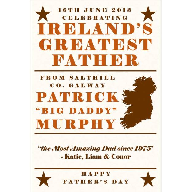 Ireland\'s Greatest Father Personalised Frame