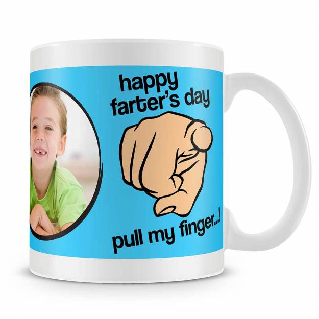 Pull My Finger Farthers Day Personalised Photo Mug