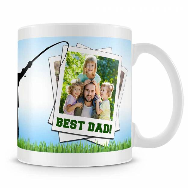 Fisherman Best Dad Personalised Photo Mug