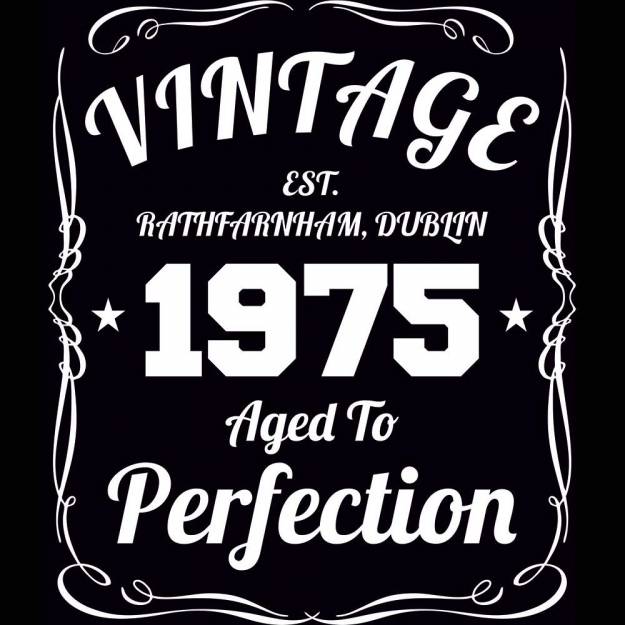 Vintage Date Born Black T-Shirt