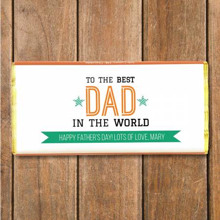 To The Best Dad Personalised Chocolate Bar