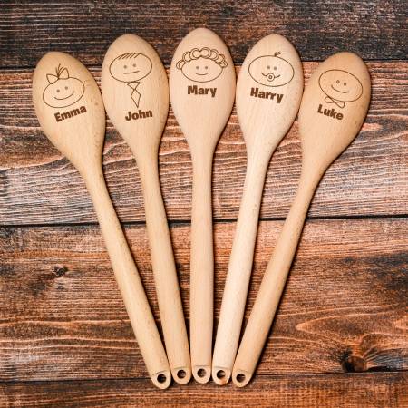 Personalised Family Wooden Spoon