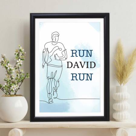 Run Any Name Run, Man Silhouette - Personalised Poster