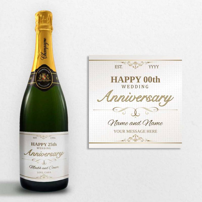 Happy Wedding Anniversary Personalised Champagne