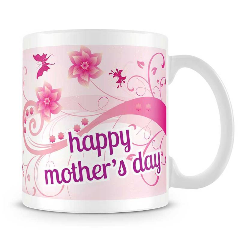 Swirly Happy Mother's Day Personalised Photo Mug