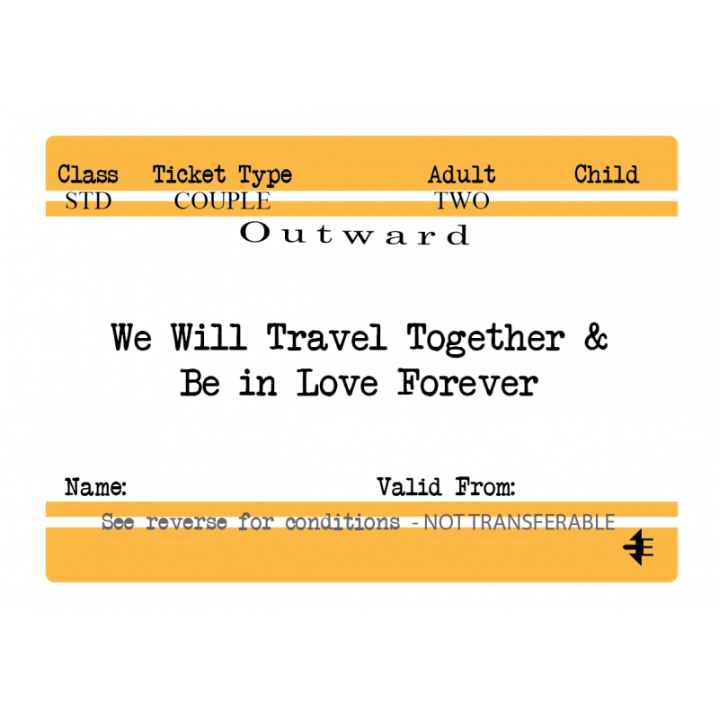 Train Ticket Travel & Love Forever Personalised Framed Poster