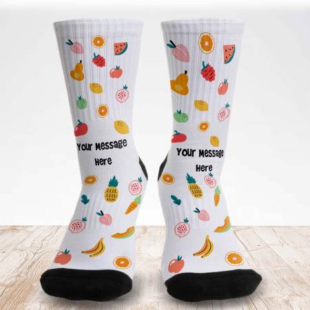 Fruits Any Message - Personalised Socks