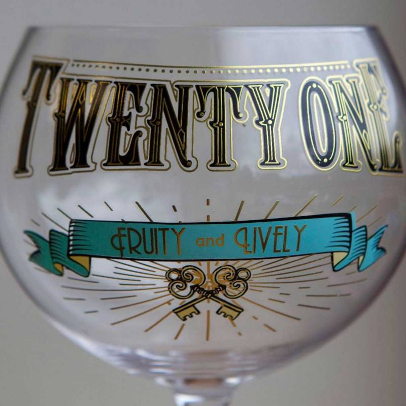 Twenty One 21st Birthday Gin Prohibition Glass