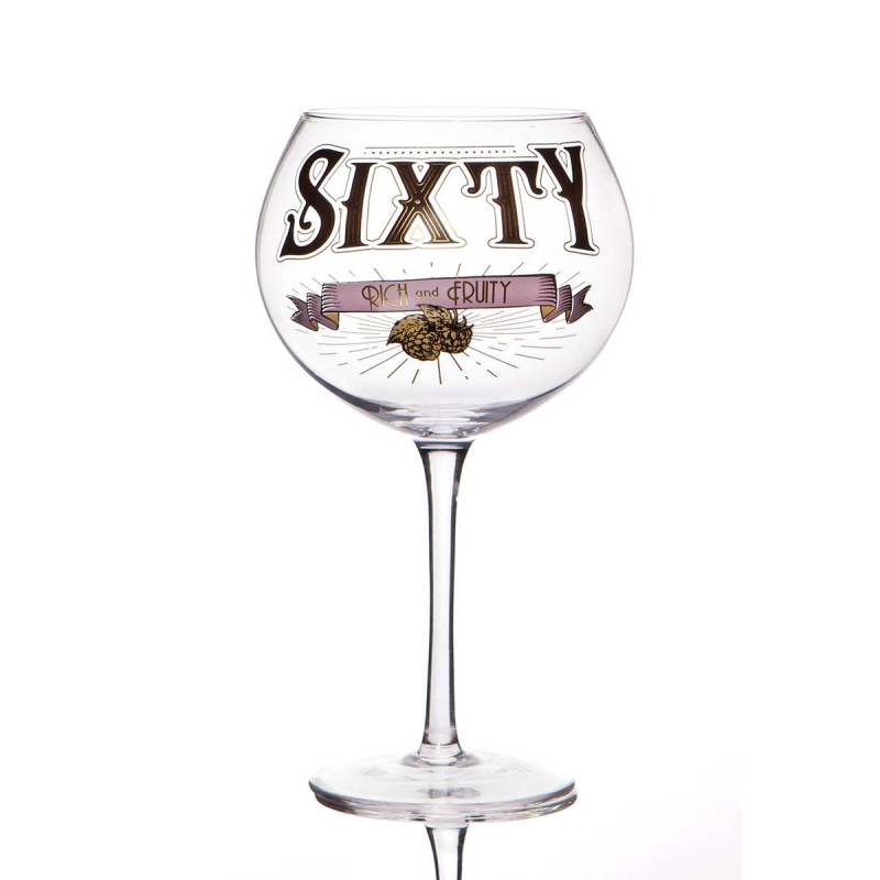 Sixty 60th Birthday Gin Prohibition Glass
