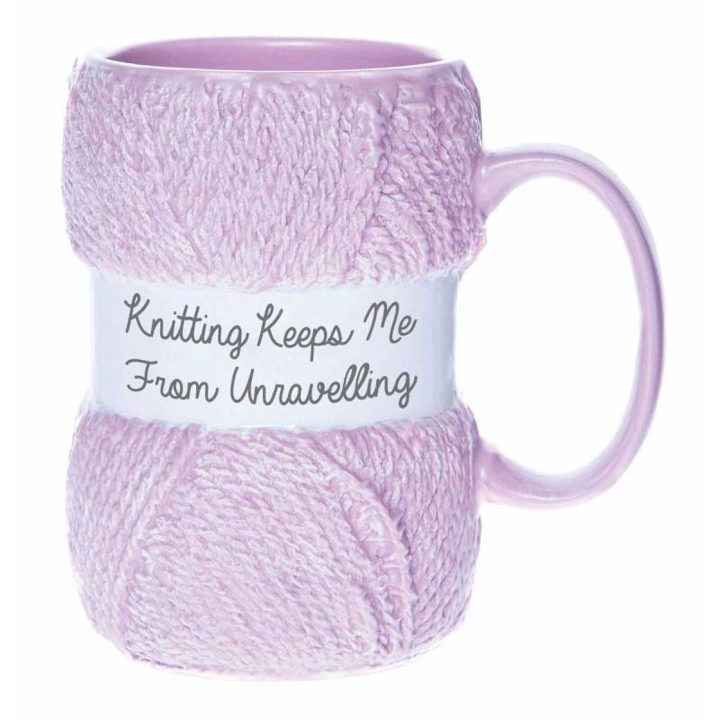 Knitting Keeps My From Unravelling Mug