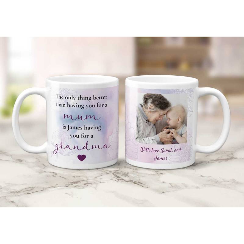 Grandma's Message Any Name And Photo - Personalised Mug